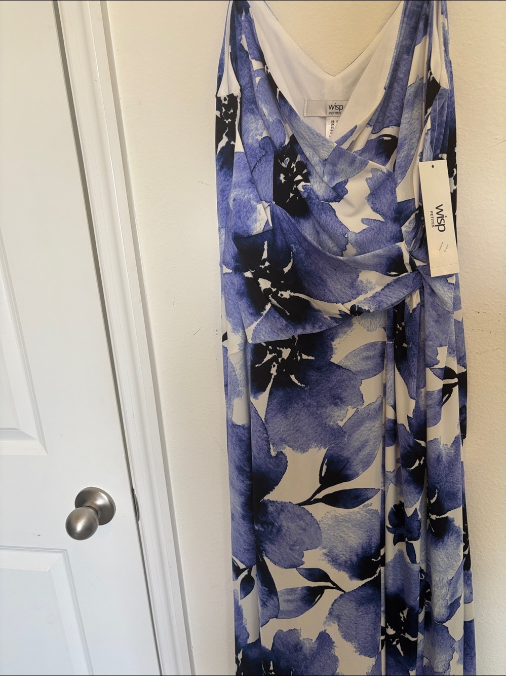 Blue Floral Wrap Maxi Dress - Picture 3 of 4